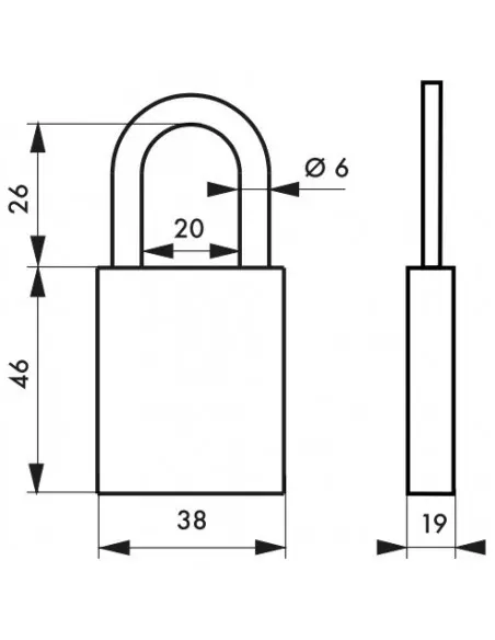 Cadenas à clé COBBLE 38 mm vert