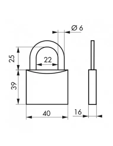 Cadenas à clé INOX 40 mm Cadenas à clé INOX 40 mm