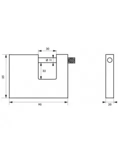 Cadenas à clé LAND 90 mm 2