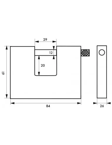 Cadenas à clé LAND blindé 80 mm Cadenas à clé LAND blindé 80 mm