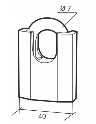 Cadenas à clé OCTO-P 40mm anse protégée acier 3 clés Cadenas à clé OCTO-P 40mm anse protégée acier 3 clés