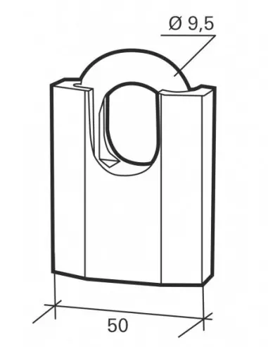 Cadenas à clé OCTO-P 50mm anse protégée acier 3 clés Cadenas à clé OCTO-P 50mm anse protégée acier 3 clés
