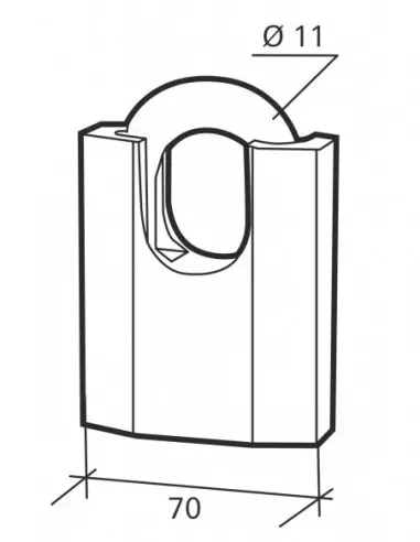 Cadenas à clé OCTO-P 70mm anse protégée acier 3 clés Cadenas à clé OCTO-P 70mm anse protégée acier 3 clés