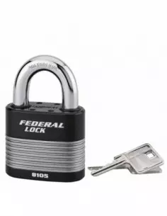 Cadenas à clé Fédéral Lock Protector, extérieur, acier, double verrouillage, 70mm, 2 clés - THIRARD