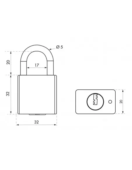 Cadenas à clé RINOX 30mm anse inox 4 clés