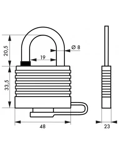 Cadenas à clé SEA LINE 40 mm bleu Cadenas à clé SEA LINE 40 mm bleu