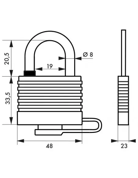 Cadenas à clé SEA LINE 40 mm bleu