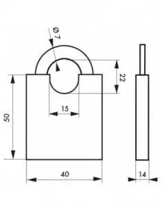 Cadenas à clé SHOULDER 40 mm 2