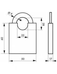 Cadenas à clé SHOULDER 50 mm 2