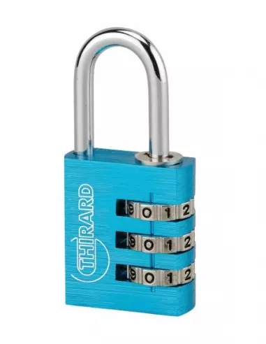 Cadenas à clé TYPE 1 aluminium code 30 mm bleu