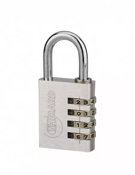 Cadenas à clé TYPE 1 aluminium code 40 mm gris