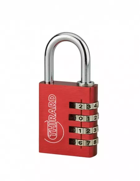 Cadenas à clé TYPE 1 aluminium code 40 mm rouge