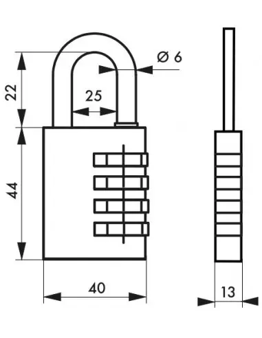 Cadenas à clé TYPE 1 aluminium code 40 mm vert Cadenas à clé TYPE 1 aluminium code 40 mm vert