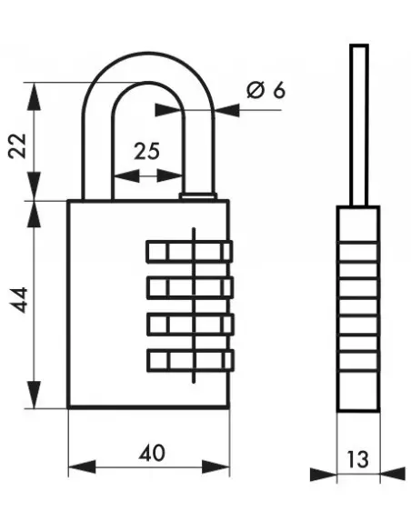 Cadenas à clé TYPE 1 aluminium code 40 mm vert