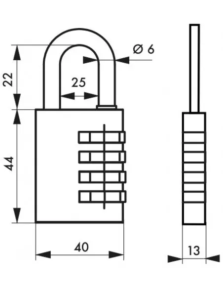 Cadenas à clé TYPE 1 aluminium code 40 mm violet