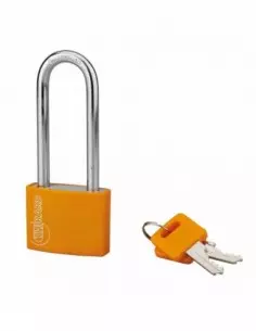 Cadenas à clé TYPE 1 aluminium color 40 mm anse 1/2 haute orange