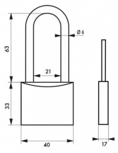 Cadenas à clé TYPE 1 aluminium color 40 mm anse 1/2 haute rose 2