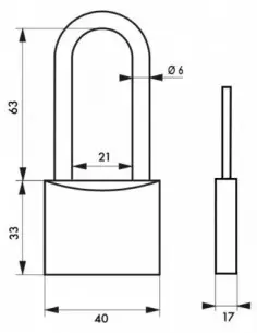 Cadenas à clé TYPE 1 aluminium color 40 mm anse 1/2 haute vert 2