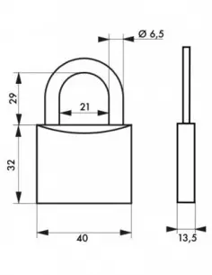 Cadenas à clé TYPE 1 aluminium color 40 mm noir 2