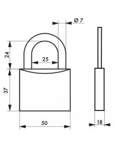 Cadenas à clé TYPE 1 aluminium color 50 mm vert 2