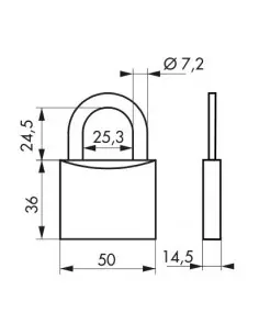 Cadenas à clé TYPE 1+ 50 mm 2