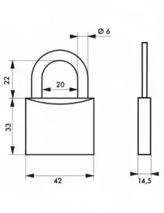 Cadenas à clé COLOR rose 40 mm 2