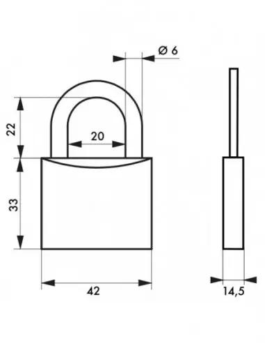 Cadenas à clé COLOR rose 40 mm Cadenas à clé COLOR rose 40 mm