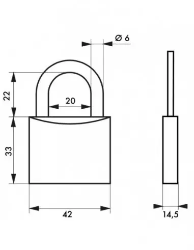 Cadenas à clé COLOR vert 40 mm Cadenas à clé COLOR vert 40 mm