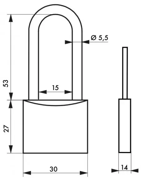 TYPE 1 - 30 mm anse 1/2 haute