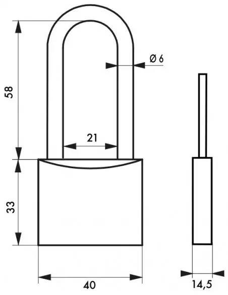 TYPE 1 - 40 mm anse 1/2 haute 58 mm