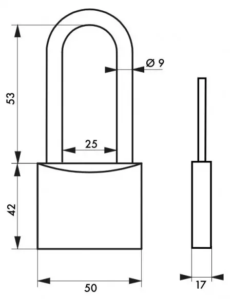 TYPE 1 - 50 mm anse 1/2 haute