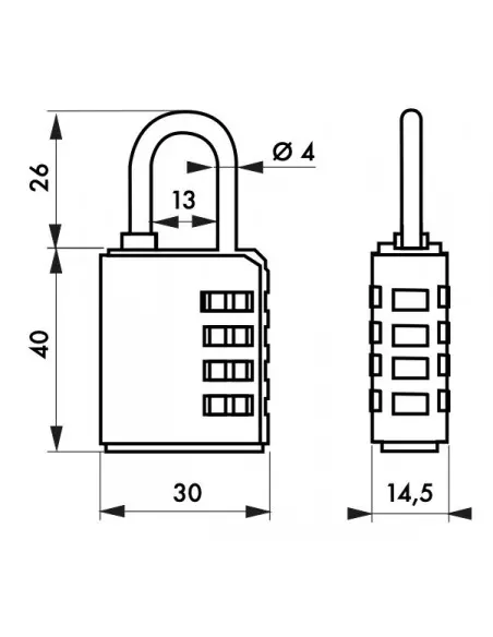 Cadenas COMPACT 04 - 40 mm combinaison modifiable