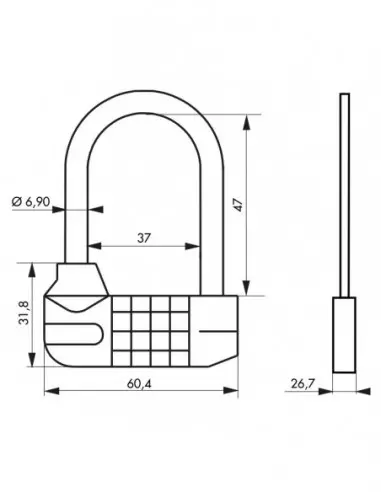 Cadenas SATURN anse 1/2 haute à combinaison modifiable Cadenas SATURN anse 1/2 haute à combinaison modifiable