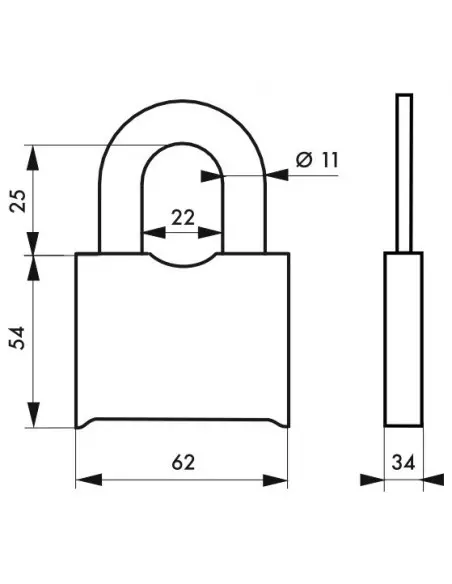 Cadenas SR 60 mm à combinaison modifiable