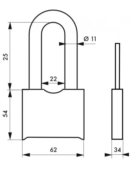 Cadenas SRH 60 mm à combinaison modifiable