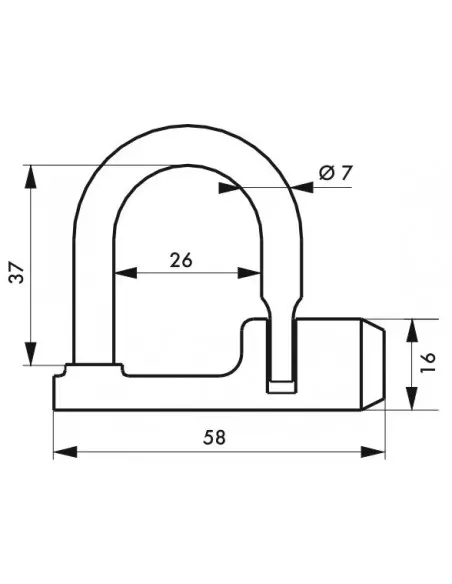 Cadenas d'artillerie 329 à talon droit anse acier triangle 5 mm