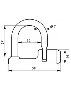 Cadenas d'artillerie 329 c à talon droit anse laiton triangle 5 mm 2
