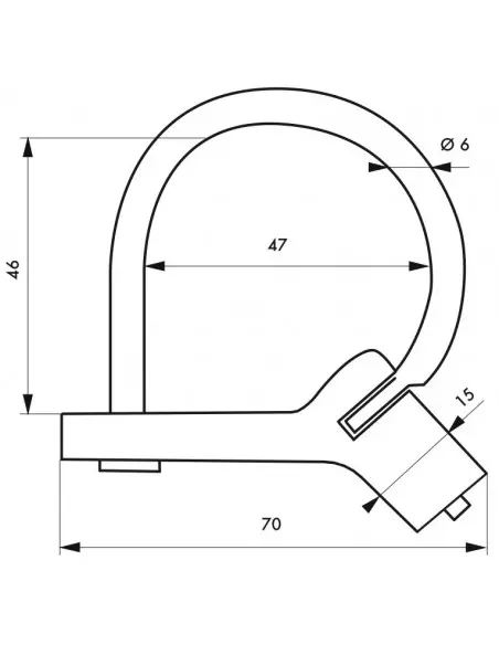 Cadenas d'artillerie 629 c gm à talon coudé anse laiton triangle 5 mm