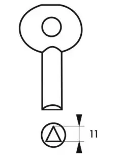 Clé triangle 11 mm laiton 2