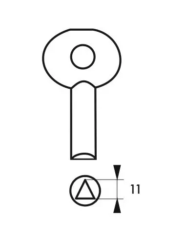 Clé triangle 11 mm laiton Clé triangle 11 mm laiton