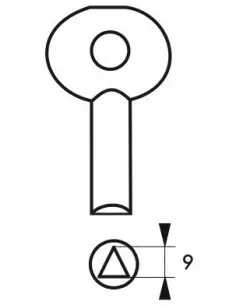 Clé triangle 9 mm laiton 2