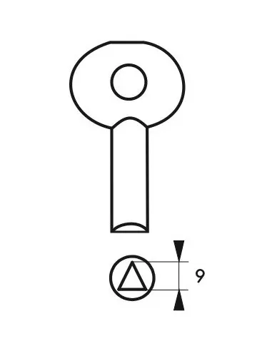 Clé triangle 9 mm laiton Clé triangle 9 mm laiton