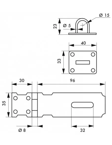 Kit porte-cadenas zingué 100 mm et cadenas 40 mm