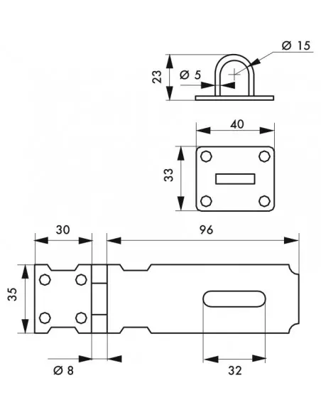 Porte-cadenas acier zingué 100 mm