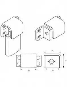 Porte-cadenas pour porte coulissante ouverture à gauche 2