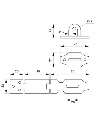 Porte-cadenas recouvrement acier 120 mm Porte-cadenas recouvrement acier 120 mm