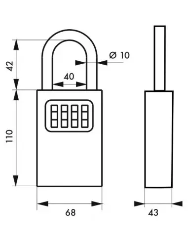 Boite à clé avec anse à combinaison Boite à clé avec anse à combinaison