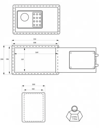 Coffre-fort VINCENNES 1 - 2 pênes Coffre-fort VINCENNES 1 - 2 pênes