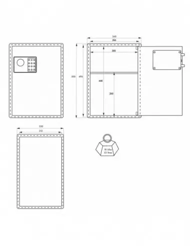 Coffre-fort VINCENNES 3 - 2 pênes Coffre-fort VINCENNES 3 - 2 pênes