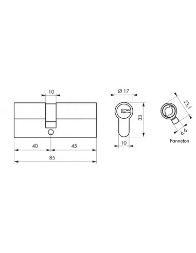 Cylindre 40 x 45 mm Cylindre 40 x 45 mm